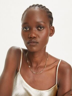 TORY BURCH ICON PAVÉ CHAIN NECKLACE